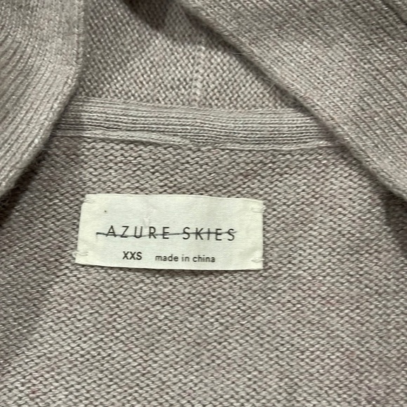 AZURE SKIES Aritzia Cashmere Angora blend Open Cardigan Sz XXS in oatmeal color. - Picture 7 of 14